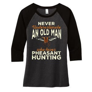 Pheasant Hunting Upland Bird Hunting Women's Tri-Blend 3/4-Sleeve Raglan Shirt