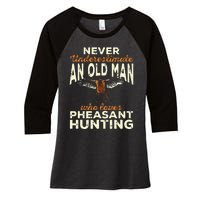 Pheasant Hunting Upland Bird Hunting Women's Tri-Blend 3/4-Sleeve Raglan Shirt