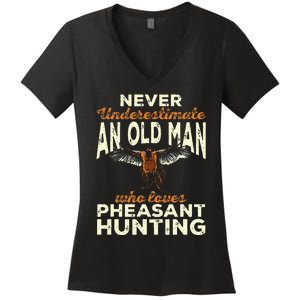 Pheasant Hunting Upland Bird Hunting Women's V-Neck T-Shirt