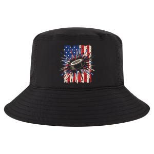 Patriotic Hockey Usa Flag Sports Ice Hockey Meaningful Gift Cool Comfort Performance Bucket Hat