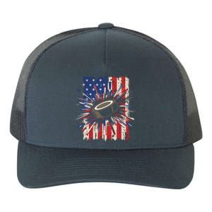 Patriotic Hockey Usa Flag Sports Ice Hockey Meaningful Gift Yupoong Adult 5-Panel Trucker Hat