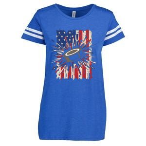 Patriotic Hockey Usa Flag Sports Ice Hockey Meaningful Gift Enza Ladies Jersey Football T-Shirt