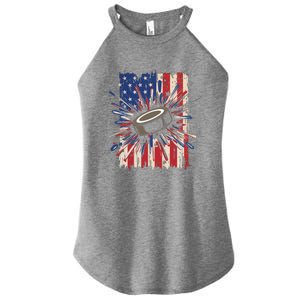 Patriotic Hockey Usa Flag Sports Ice Hockey Meaningful Gift Women's Perfect Tri Rocker Tank