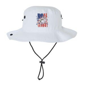 Patriotic Hockey Usa Flag Sports Ice Hockey Meaningful Gift Legacy Cool Fit Booney Bucket Hat