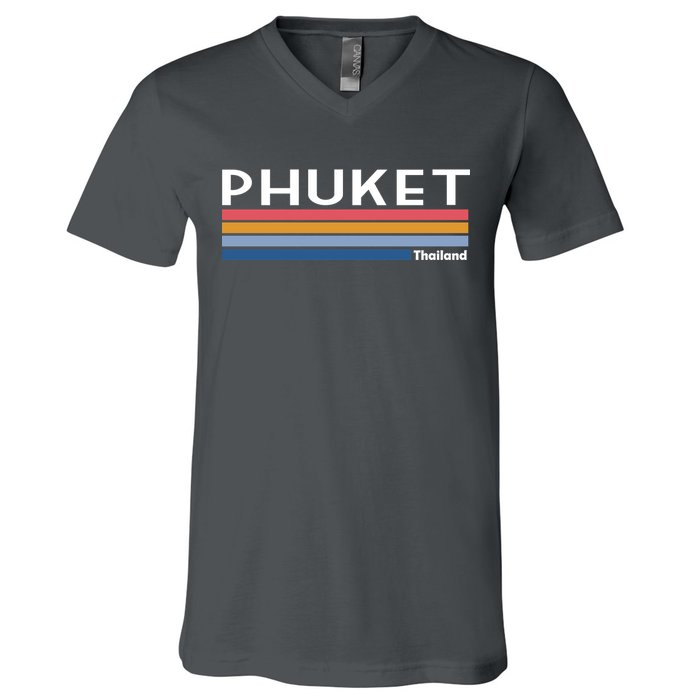 Phuket Thailand Vintage 1980's Logo V-Neck T-Shirt