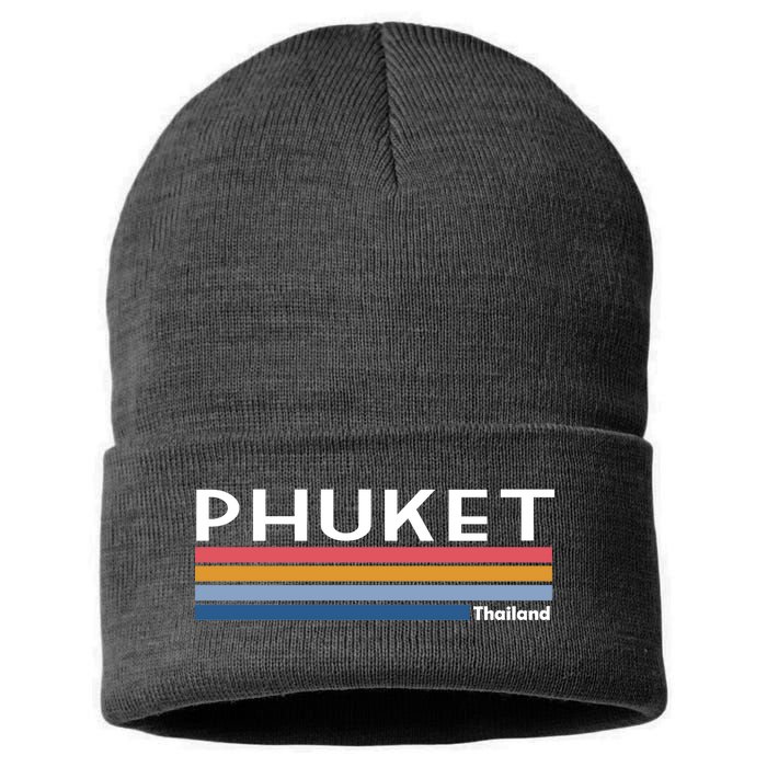 Phuket Thailand Vintage 1980's Logo Sustainable Knit Beanie