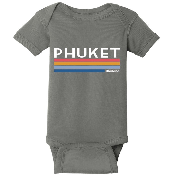 Phuket Thailand Vintage 1980's Logo Baby Bodysuit