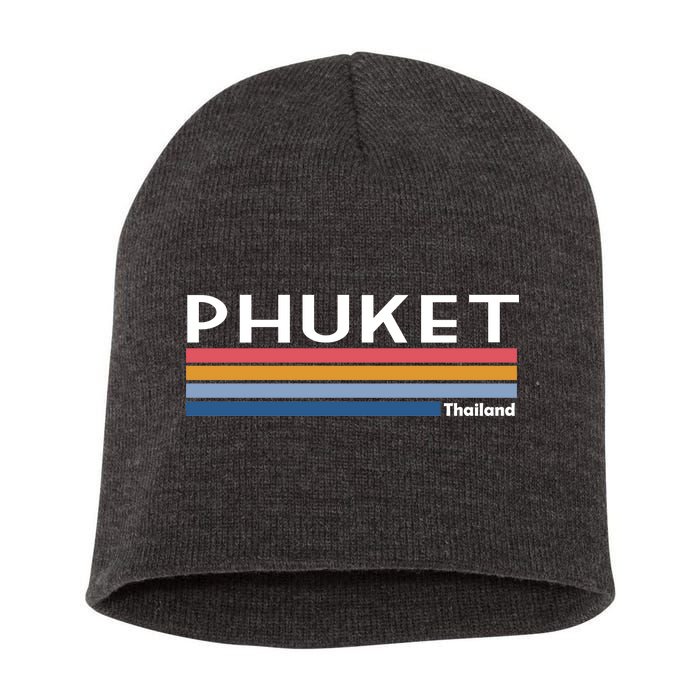 Phuket Thailand Vintage 1980's Logo Short Acrylic Beanie