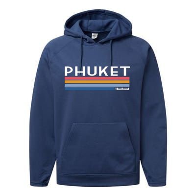 Phuket Thailand Vintage 1980's Logo Performance Fleece Hoodie