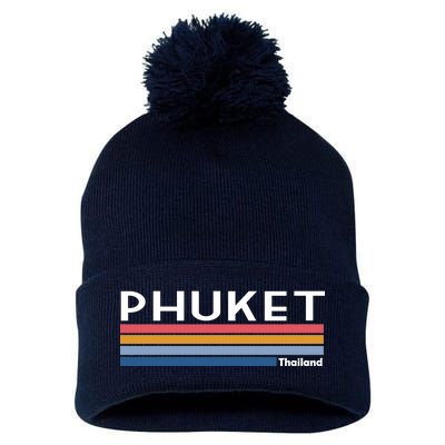 Phuket Thailand Vintage 1980's Logo Pom Pom 12in Knit Beanie