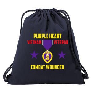 Purple Heart Vietnam Veteran Drawstring Bag