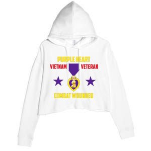 Purple Heart Vietnam Veteran Crop Fleece Hoodie