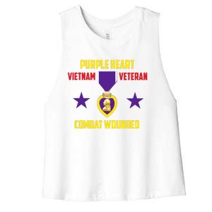 Purple Heart Vietnam Veteran Women's Racerback Cropped Tank