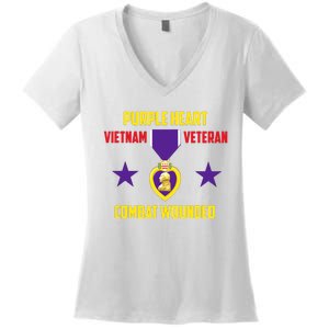 Purple Heart Vietnam Veteran Women's V-Neck T-Shirt