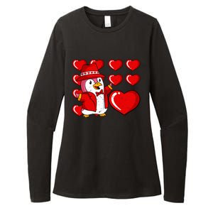 Penguin Hearts Valentines Day Cute Animal Love Wildlife Great Gift Womens CVC Long Sleeve Shirt