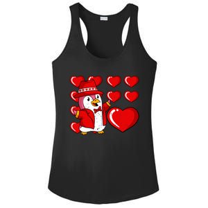 Penguin Hearts Valentines Day Cute Animal Love Wildlife Great Gift Ladies PosiCharge Competitor Racerback Tank