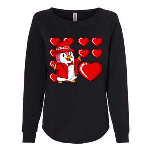 Penguin Hearts Valentines Day Cute Animal Love Wildlife Great Gift Womens California Wash Sweatshirt