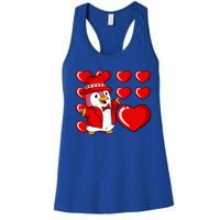 Penguin Hearts Valentines Day Cute Animal Love Wildlife Great Gift Women's Racerback Tank