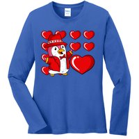 Penguin Hearts Valentines Day Cute Animal Love Wildlife Great Gift Ladies Long Sleeve Shirt