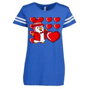 Penguin Hearts Valentines Day Cute Animal Love Wildlife Great Gift Enza Ladies Jersey Football T-Shirt