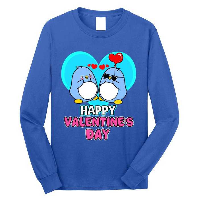 Penguin Happy Valentines Day Gift Long Sleeve Shirt