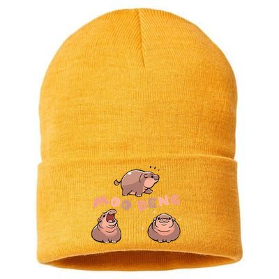 Pygmy Hippo Vintage Moo Dang Bootleg Funny Sustainable Knit Beanie