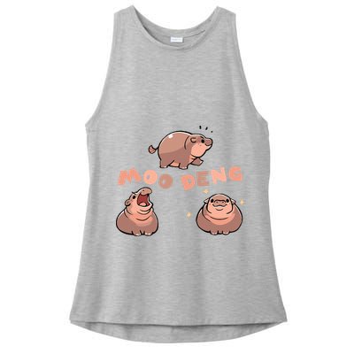 Pygmy Hippo Vintage Moo Dang Bootleg Funny Ladies PosiCharge Tri-Blend Wicking Tank