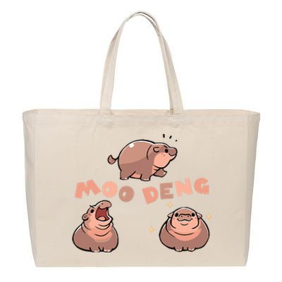 Pygmy Hippo Vintage Moo Dang Bootleg Funny Cotton Canvas Jumbo Tote