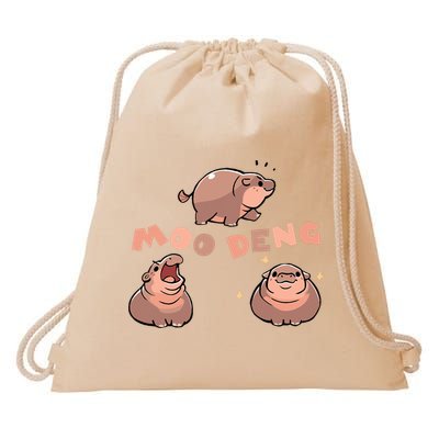 Pygmy Hippo Vintage Moo Dang Bootleg Funny Drawstring Bag