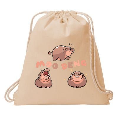 Pygmy Hippo Vintage Moo Dang Bootleg Funny Drawstring Bag