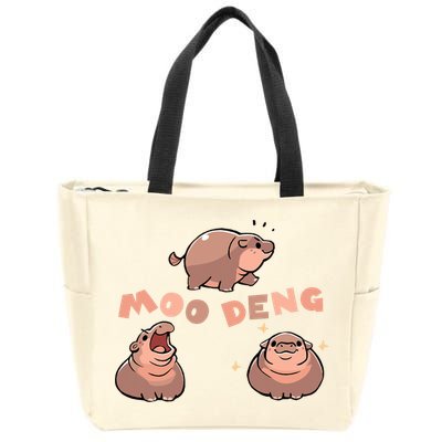 Pygmy Hippo Vintage Moo Dang Bootleg Funny Zip Tote Bag