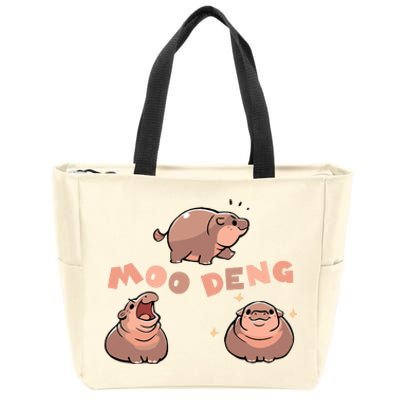 Pygmy Hippo Vintage Moo Dang Bootleg Funny Zip Tote Bag