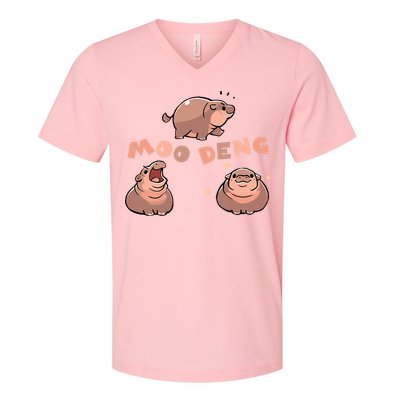 Pygmy Hippo Vintage Moo Dang Bootleg Funny V-Neck T-Shirt