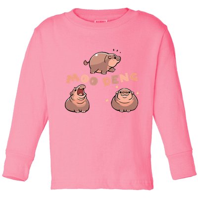 Pygmy Hippo Vintage Moo Dang Bootleg Funny Toddler Long Sleeve Shirt