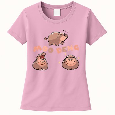 Pygmy Hippo Vintage Moo Dang Bootleg Funny Womens T-Shirt