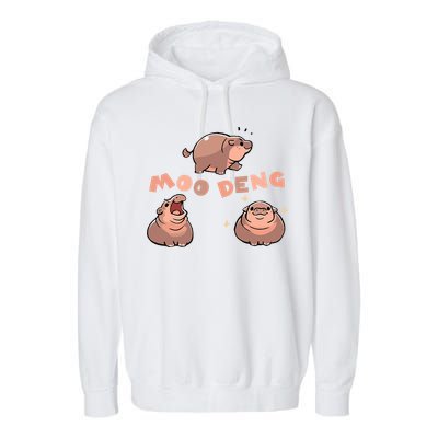 Pygmy Hippo Vintage Moo Dang Bootleg Funny Garment-Dyed Fleece Hoodie