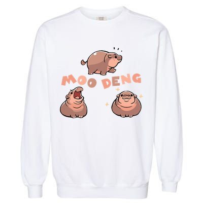 Pygmy Hippo Vintage Moo Dang Bootleg Funny Garment-Dyed Sweatshirt