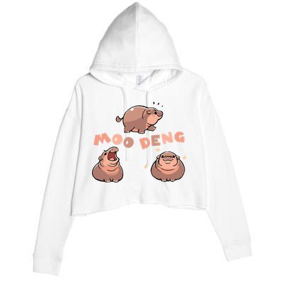 Pygmy Hippo Vintage Moo Dang Bootleg Funny Crop Fleece Hoodie