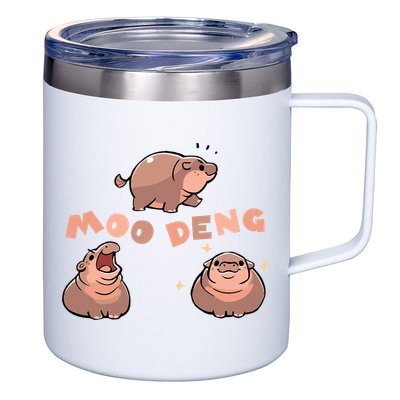 Pygmy Hippo Vintage Moo Dang Bootleg Funny 12oz Stainless Steel Coffee Mug