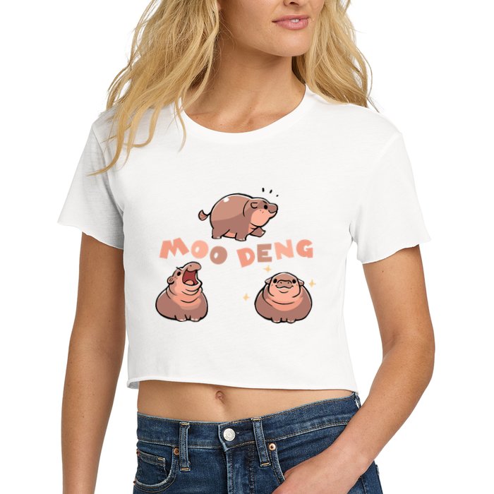 Pygmy Hippo Vintage Moo Dang Bootleg Funny Crop Top
