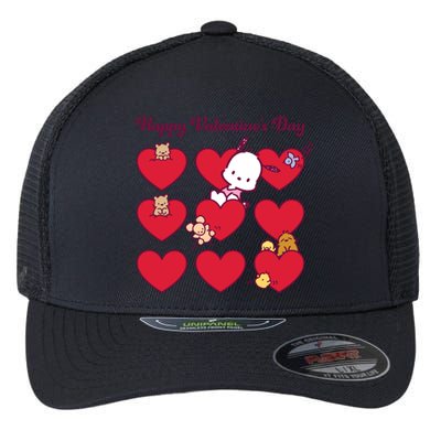 Pochacco Happy Valentine's Day Gift Flexfit Unipanel Trucker Cap