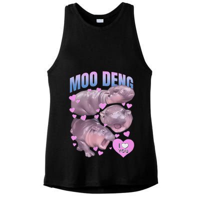 Pygmy Hippo Vintage Moo Dang Bootleg Funny Moodeng Gift Ladies PosiCharge Tri-Blend Wicking Tank