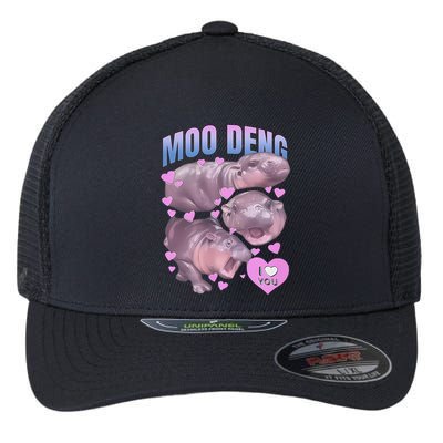 Pygmy Hippo Vintage Moo Dang Bootleg Funny Moodeng Gift Flexfit Unipanel Trucker Cap