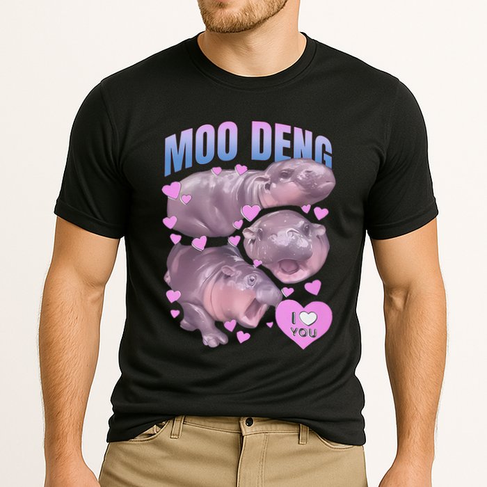 Pygmy Hippo Vintage Moo Dang Bootleg Funny Moodeng Gift Performance Shirt