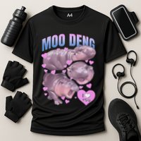 Pygmy Hippo Vintage Moo Dang Bootleg Funny Moodeng Gift Performance Shirt