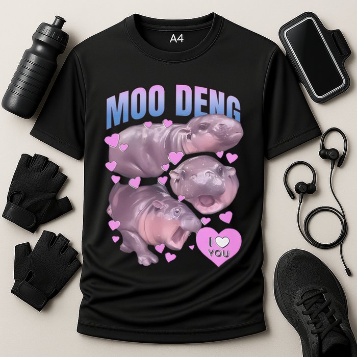 Pygmy Hippo Vintage Moo Dang Bootleg Funny Moodeng Gift Performance Shirt