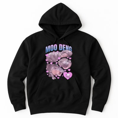 Pygmy Hippo Vintage Moo Dang Bootleg Funny Moodeng Gift Hoodie
