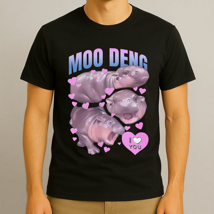Pygmy Hippo Vintage Moo Dang Bootleg Funny Moodeng Gift T-Shirt