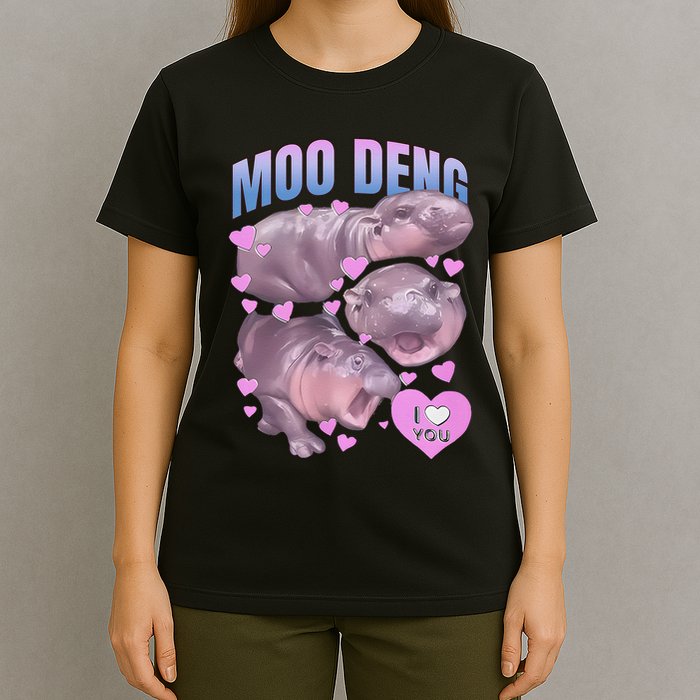 Pygmy Hippo Vintage Moo Dang Bootleg Funny Moodeng Gift T-Shirt