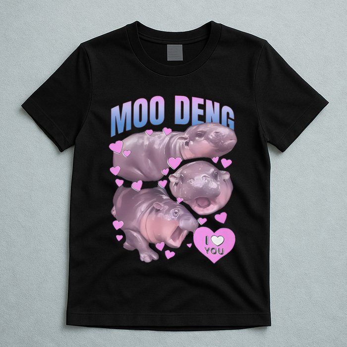 Pygmy Hippo Vintage Moo Dang Bootleg Funny Moodeng Gift T-Shirt
